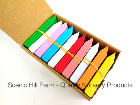 Plastic Plant Stakes Tags Labels Bright Rainbow Colors Made in USA 4" X 5/8"