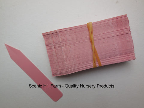 Pink Plastic Plant Stakes Labels Nursery Tags Made in USA - 4" X 5/8"